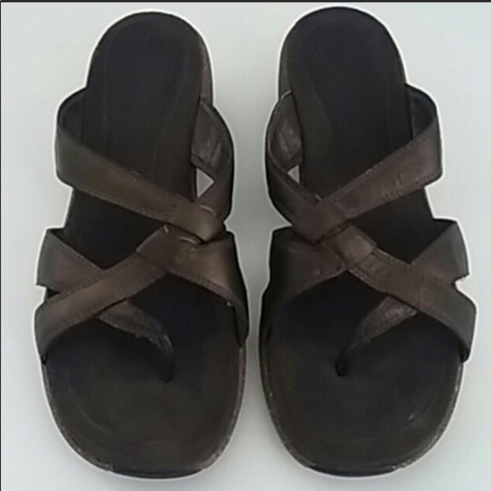 Merrell Slide Thong Bronze Leather Size 9